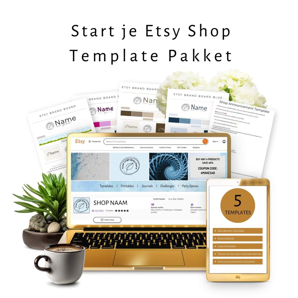 start je etsy shop template pakket mockup